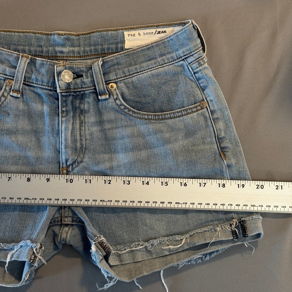 Rag & Bone Wiley Cutoff Denim Shorts Light Wash Raw Hem 27 W1915K520WIL - Picture 11 of 14